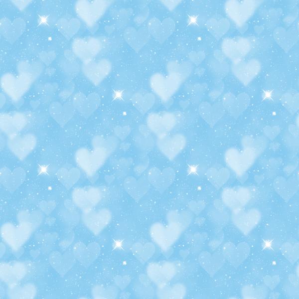 VORBESTELLUNG Allover Bokeh Hearts Bubble- Hellblau